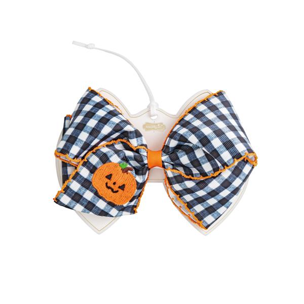 PUMPKIN GINGHAM HAIR BOW