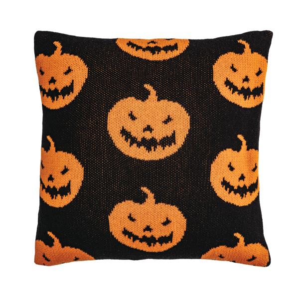 JACK-O-LANTERN HALLOWEEN KNIT PILLOW