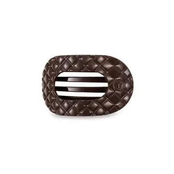 Flat Round Hair Clip | Small | Truly Taupe Quilted