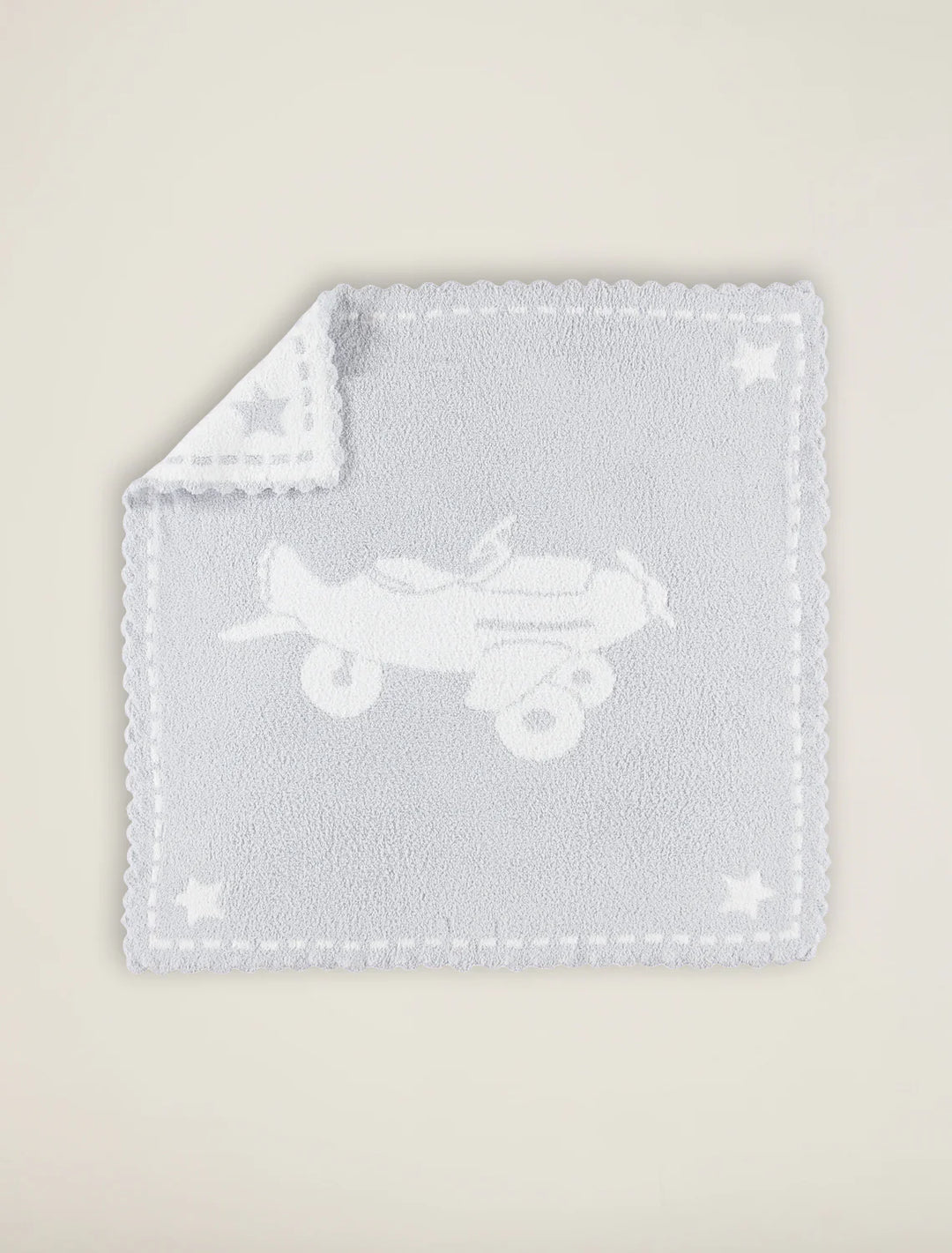 CozyChic® Scalloped Receiving Blanket Airplane