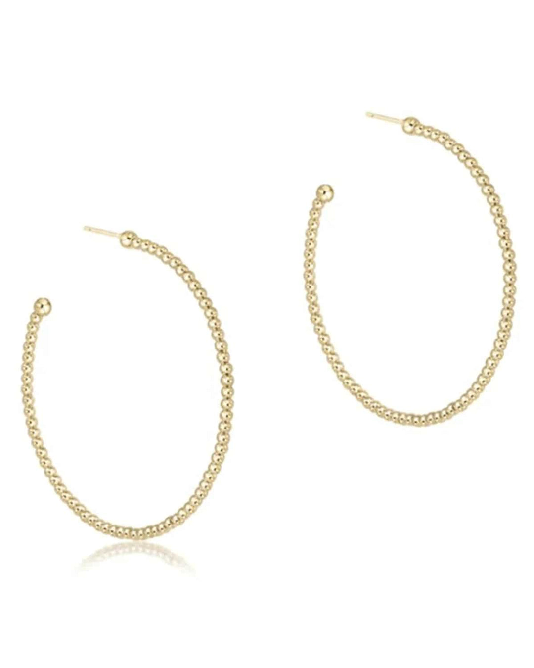 Beaded Gold 1.75" Hoop-2mm Bead Gold