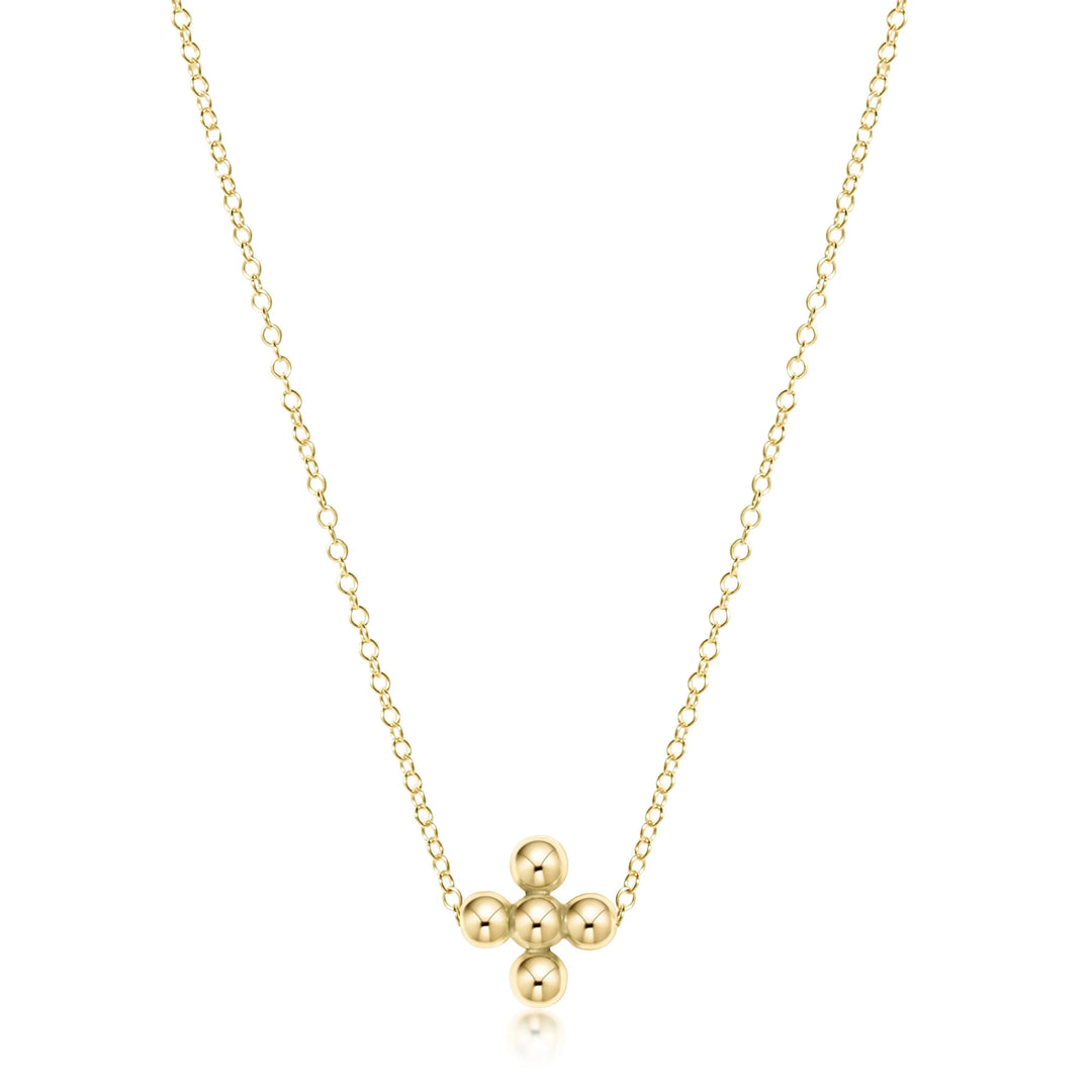 Classic Beaded Signature Cross Gold-3mm Bead Gold