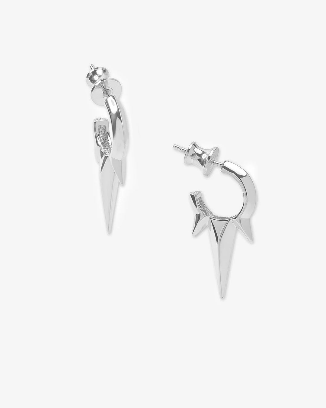 Baby Gabriella Smooth Triple Spike Earrings Silver