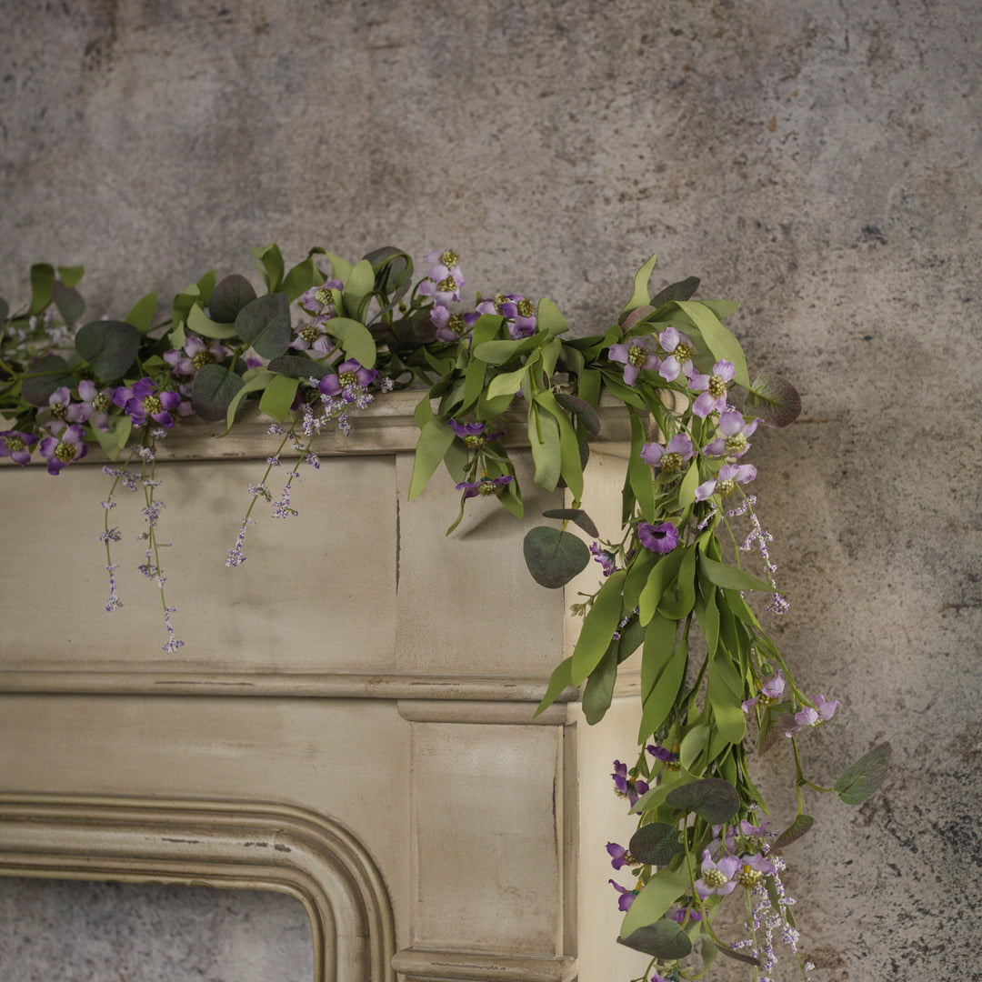 5' Purple Verbena & Daisy Garland