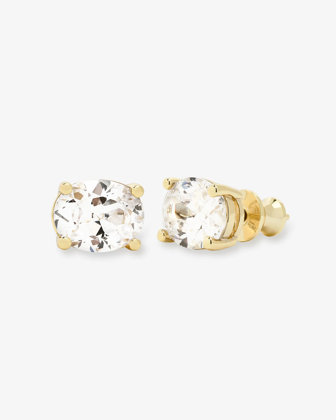 Hello Gorgeous 10mm Studs Gold|White Diamondettes