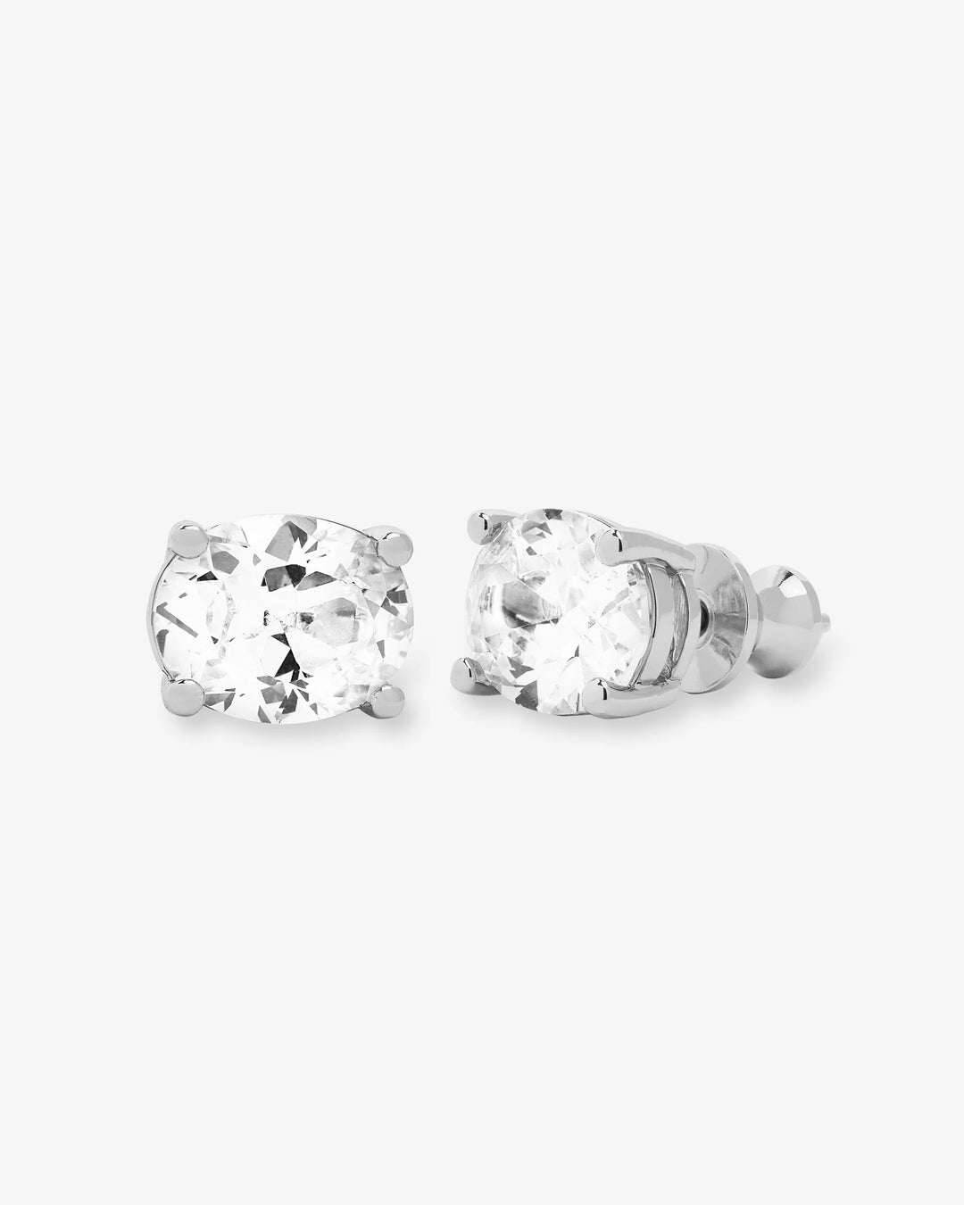 Hello Gorgeous 10mm Studs Silver|White Diamondettes