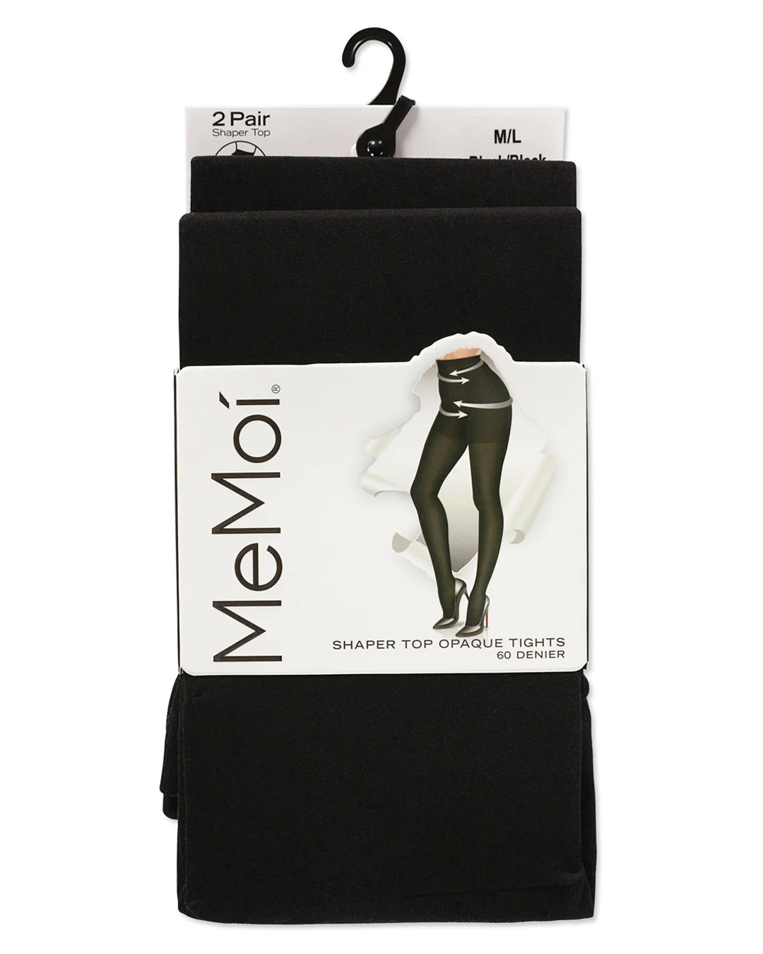 Women's 2 Pair Pack Shaper Control Top Tights L-XL