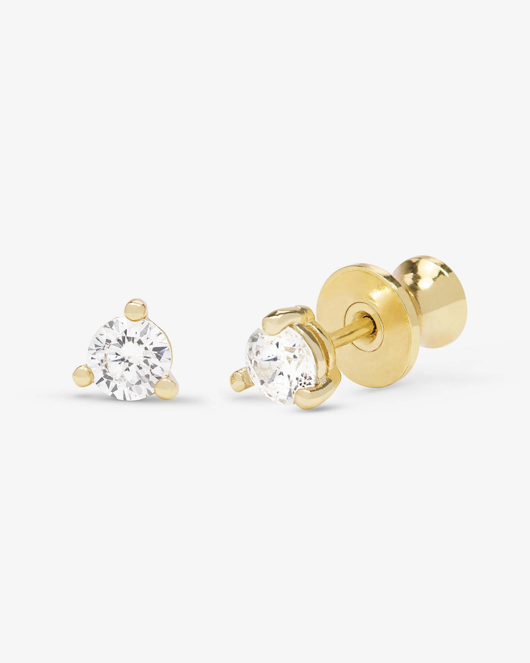 Not Your Basic 4mm Studs Gold|White Diamondettes