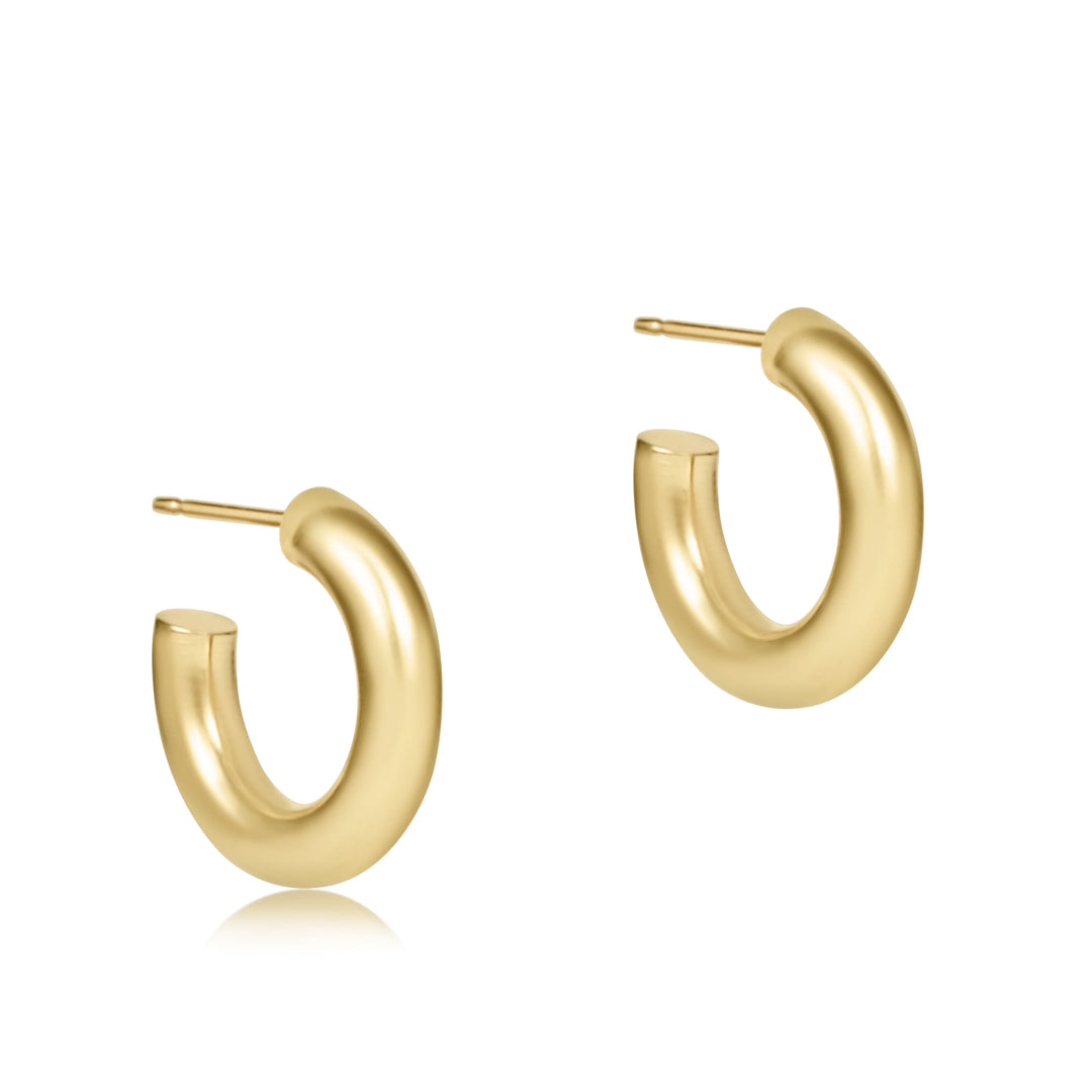 Round Gold 0.5" Post Hoop-4mm-Smooth