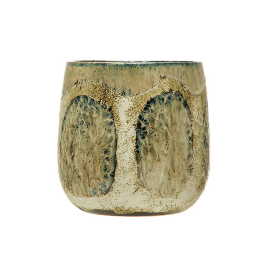 Stoneware Planter, Reactive Glaze, Multi Color (Each One Will Vary)