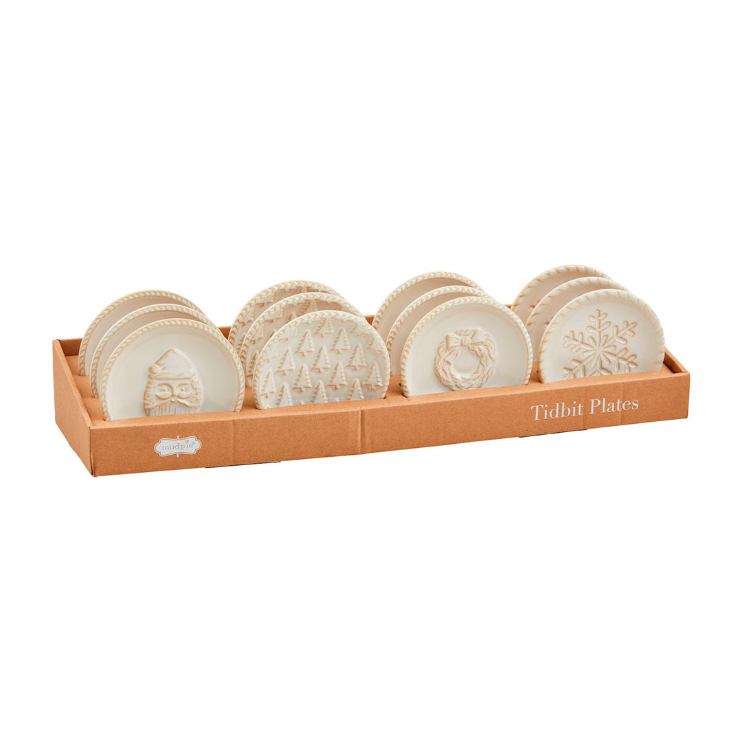 WHITE CHRISTMAS TIDBIT PLATES