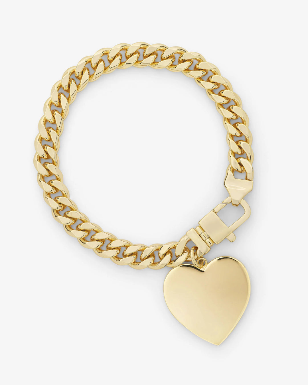Julian XL Heart Cuban Chain Bracelet Gold
