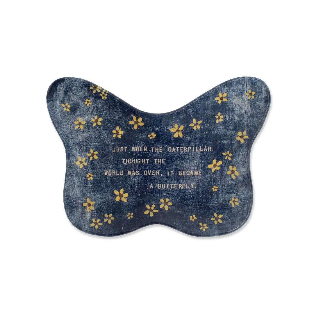 Just When the Caterpillar Thought Small Butterfly Decoupage Plate