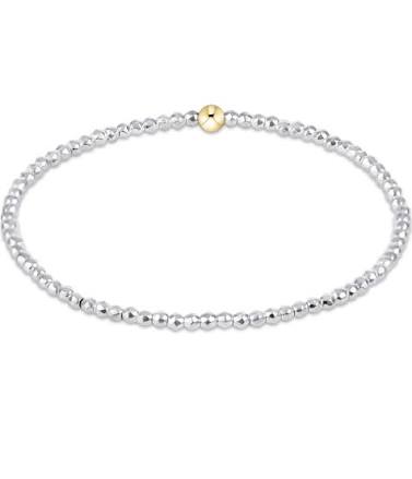 Bright Silver Faceted Hematite 2mm Bead Bracelet