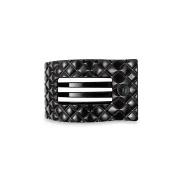 Flat Rectangle Hair Clip | Small | Jet Black Quilted