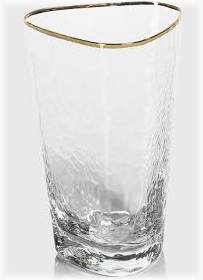 Aperitivo Triangular HB Glass Clear w/ Gold Rim