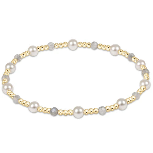 pearl sincerity pattern 4mm bead bracelet - labradorite