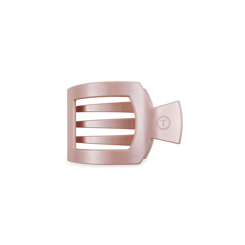 Pearly Pink Small Flat Square Hair Clip