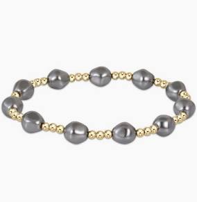Admire Gold 3mm Dark Gray Pearl Bracelet-Extends