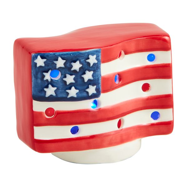 American Flag Light-Up Sitter with Multi-Colored LED Lights