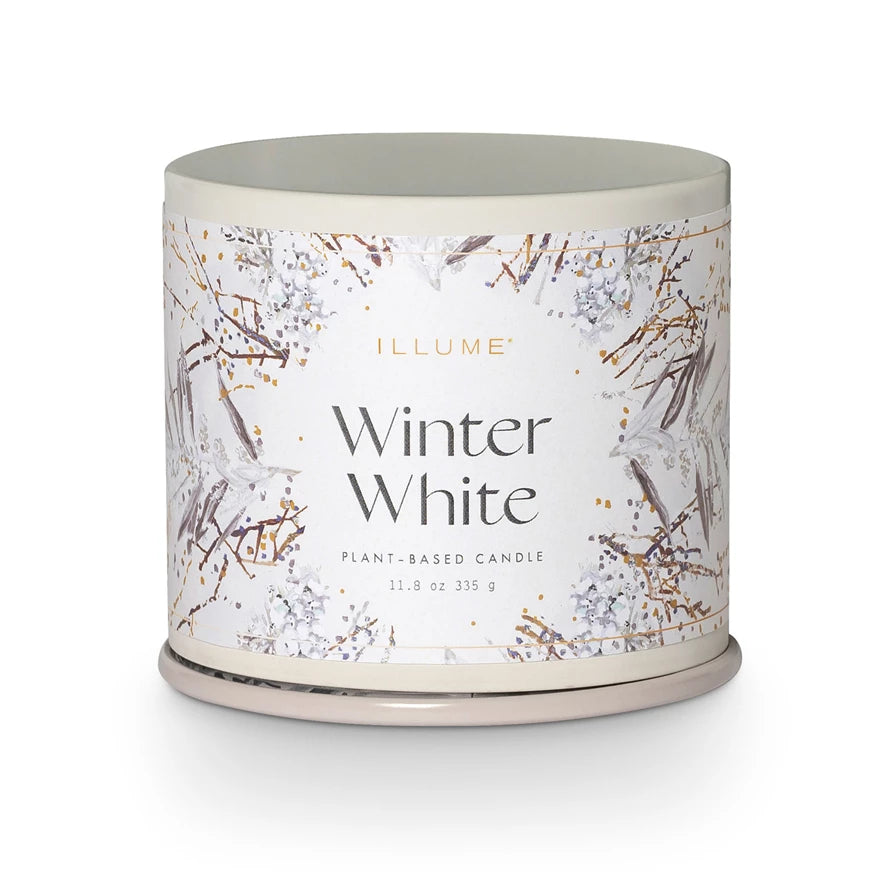 White Winter Vanity Tin Candle