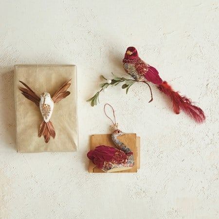 Foam Hummingbird Ornament with Feathers