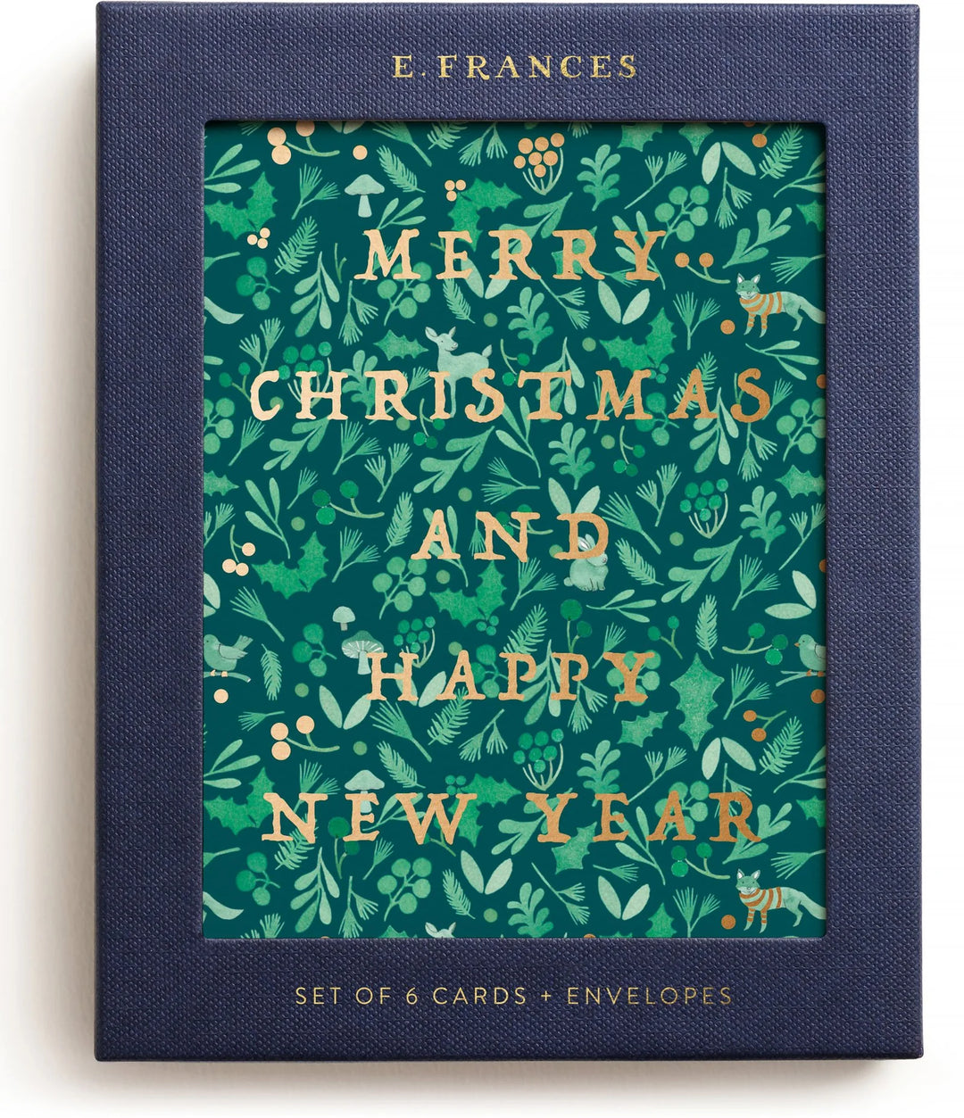 Set of 6 Cards + Envelopes Merry Christmas & Happy New Year