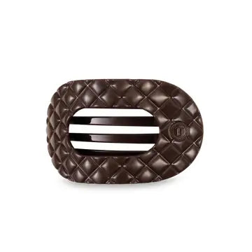 Flat Round Hair Clip | Medium | Truly Taupe Quilted