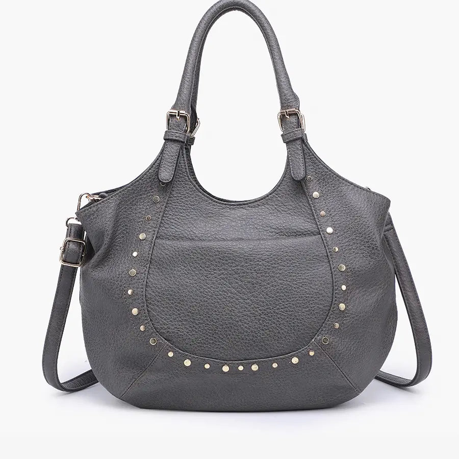 Kay Studded Hobo w/ Crossbody Strap