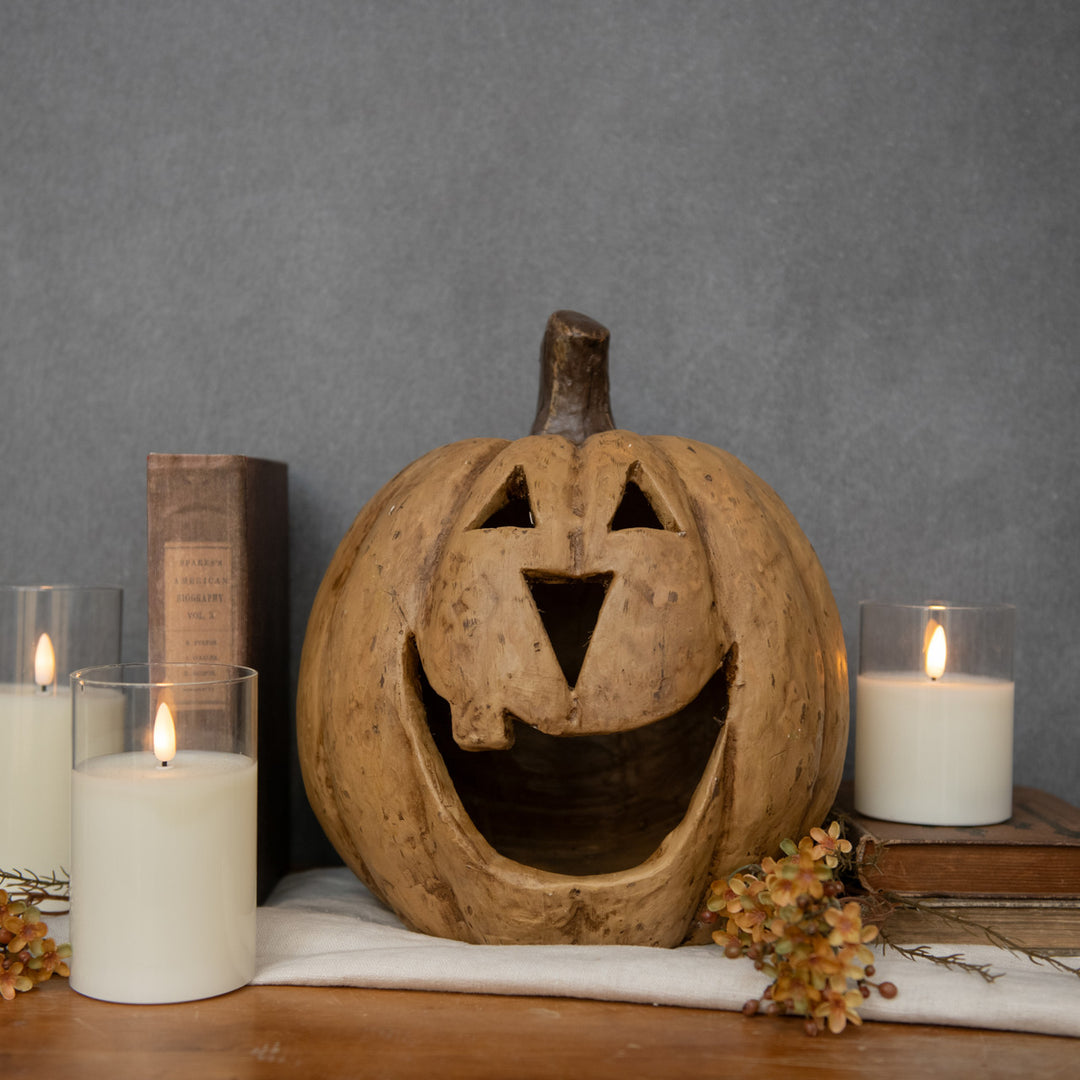 11" BEIGE BIG MOUTH PUMPKIN