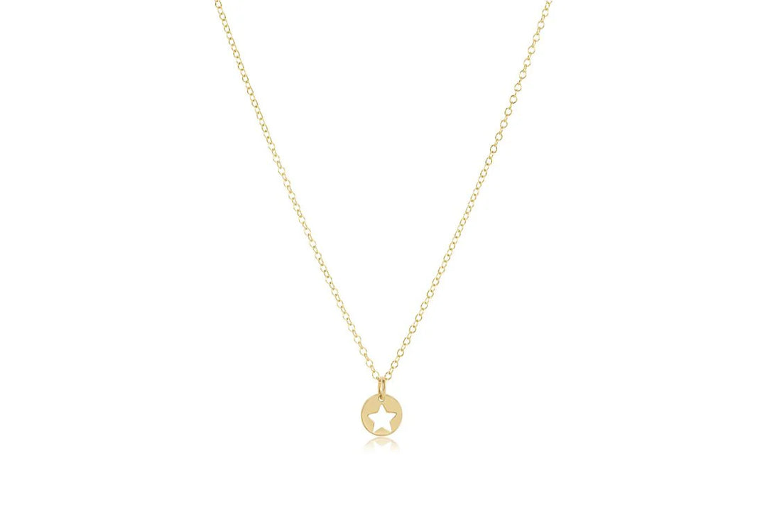 16" Necklace Gold - Star Small Gold Disc