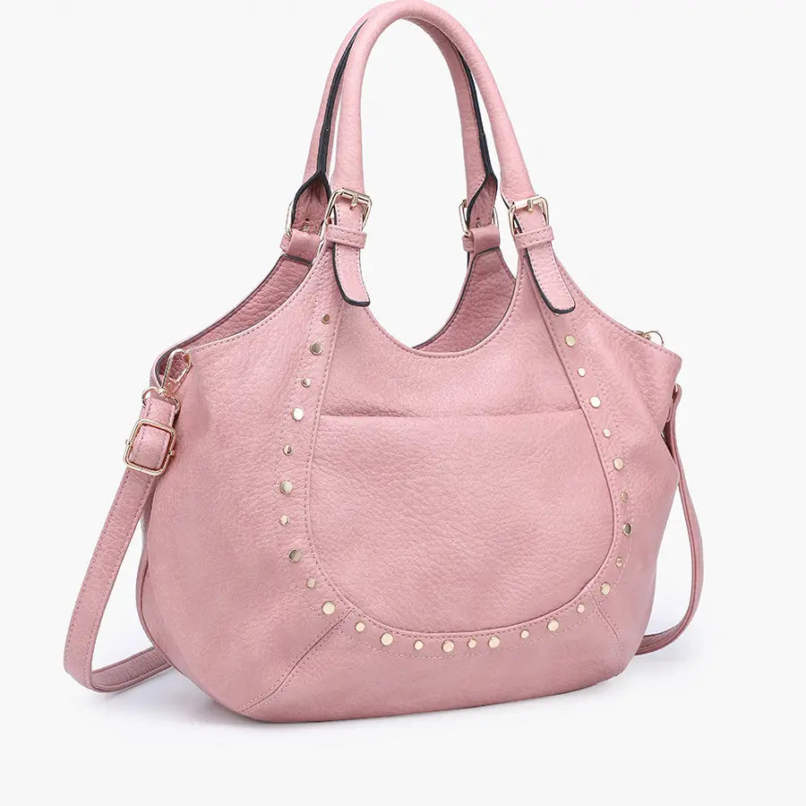 Kay Studded Hobo w/ Crossbody Strap