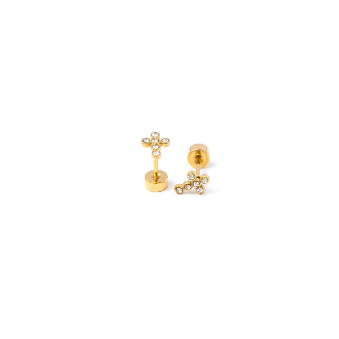 Diamond Cross Studs