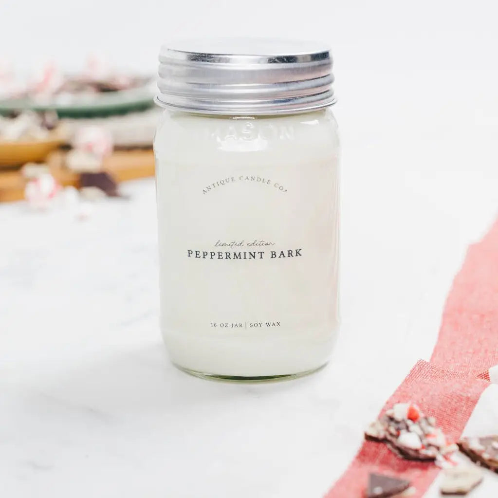 Peppermint Bark - Soy Wax Mason Jar Candle