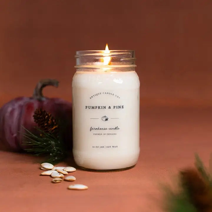Pumpkin & Pine - Soy Wax Mason Jar Candle