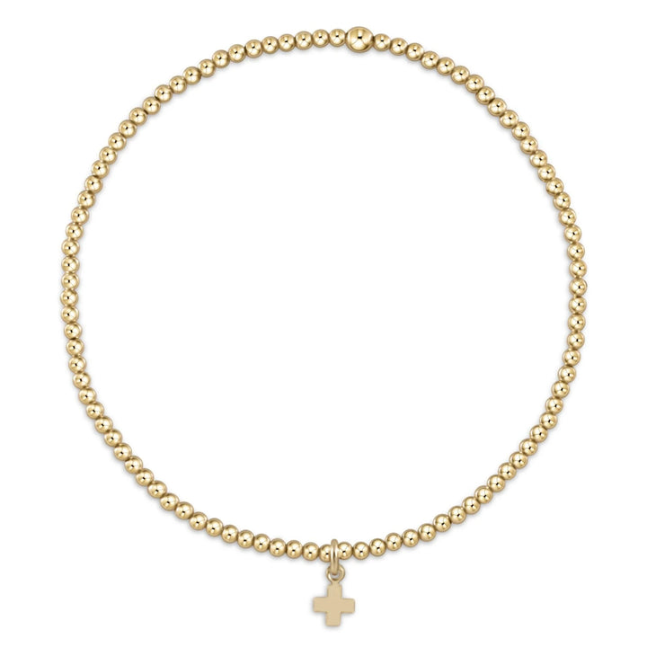 Classic Gold Bead Bracelet - Signature Cross Gold Charm