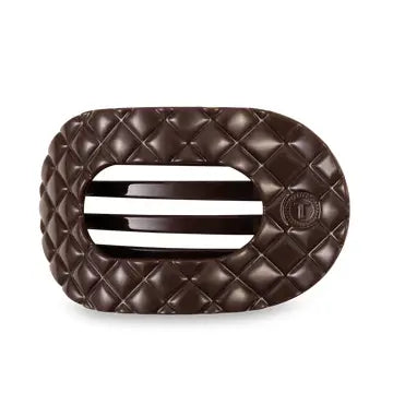 Flat Round Hair Clip | Large | Truly Taupe Quilted