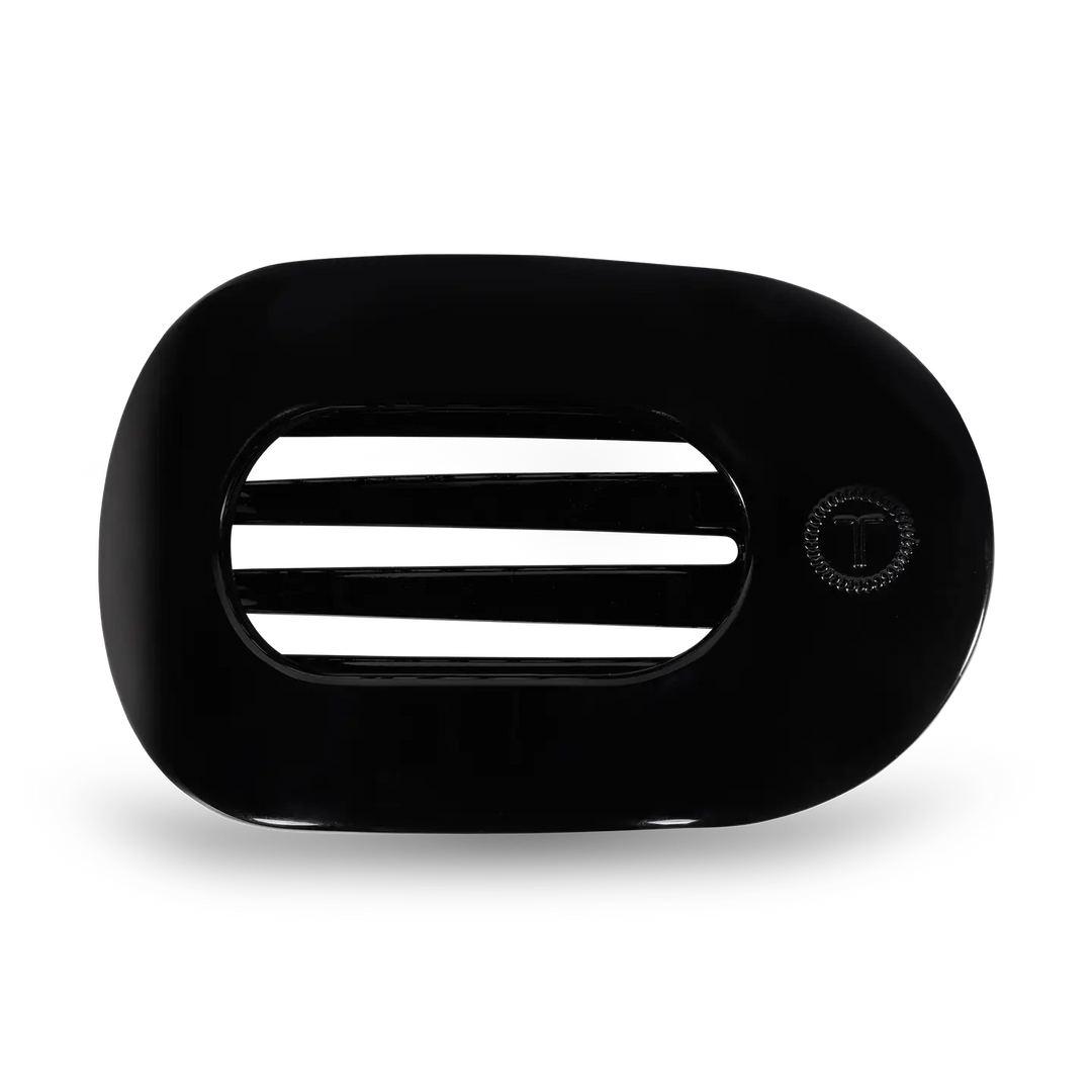 Round Flat Hair Clip  Jet Black