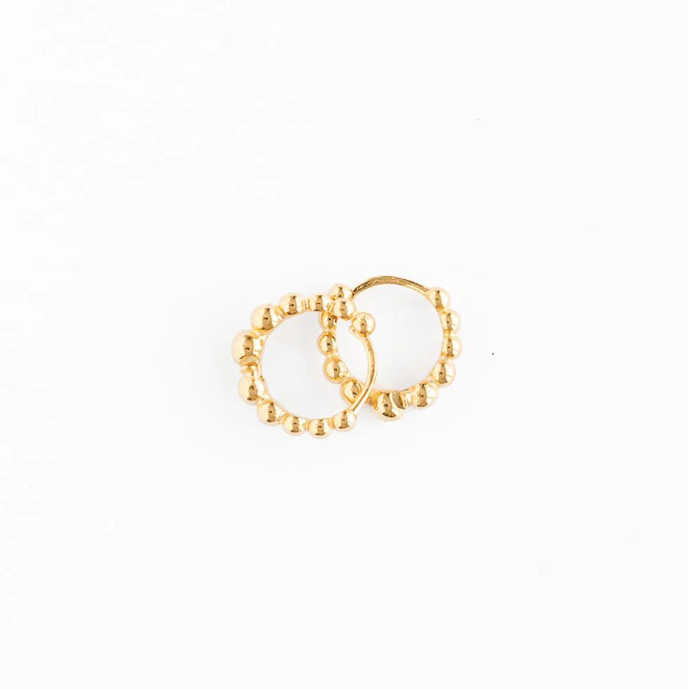 Beaded Huggie Hoop Earrings