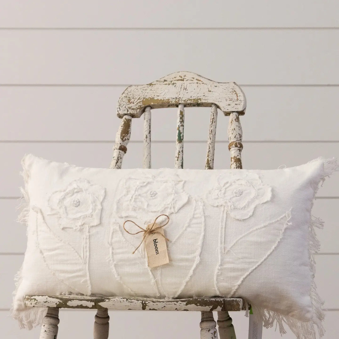 Pillow - Raggedy Flowers with Fabric Tag (Pc)