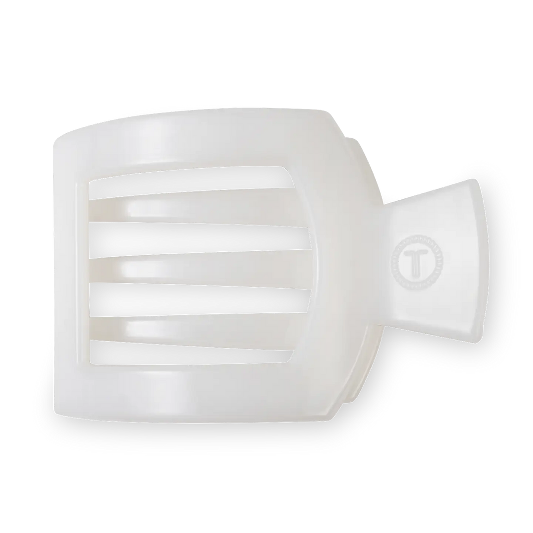 Square Flat Hair Clip | Small | Coconut White