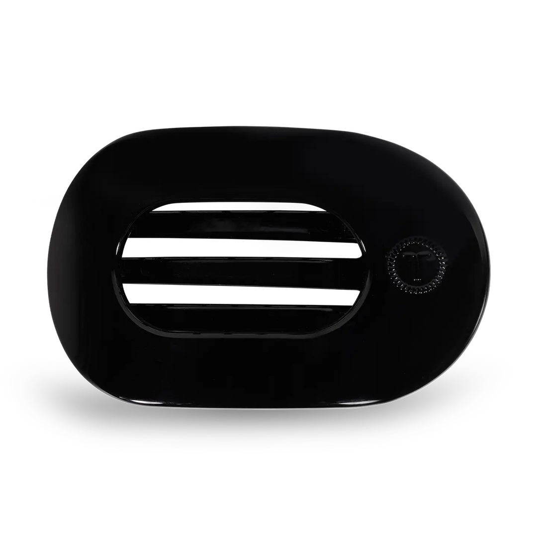 Round Flat Hair Clip  Jet Black