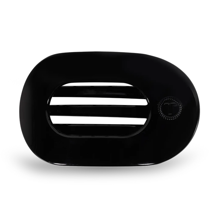 Round Flat Hair Clip  Jet Black