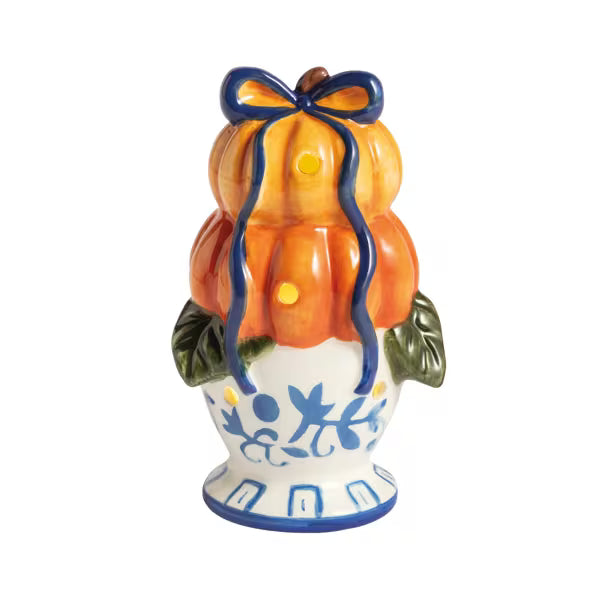 TOPIARY PUMPKIN LIGHT-UP SITTER
