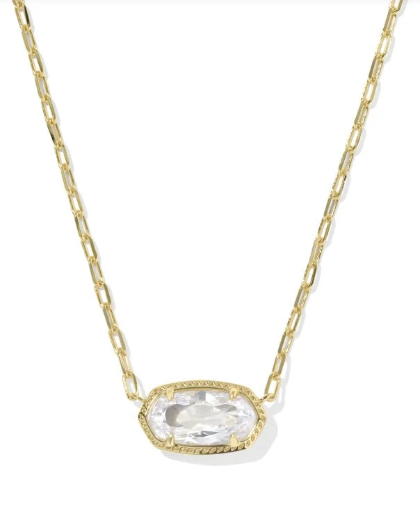 Kendra Scott Elisa Luxe Short Necklace in Gold White Cubic Zirconia