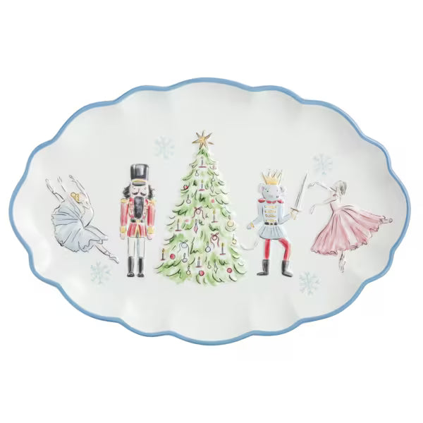 NUTCRACKER BLUE SCALLOP PLATTER