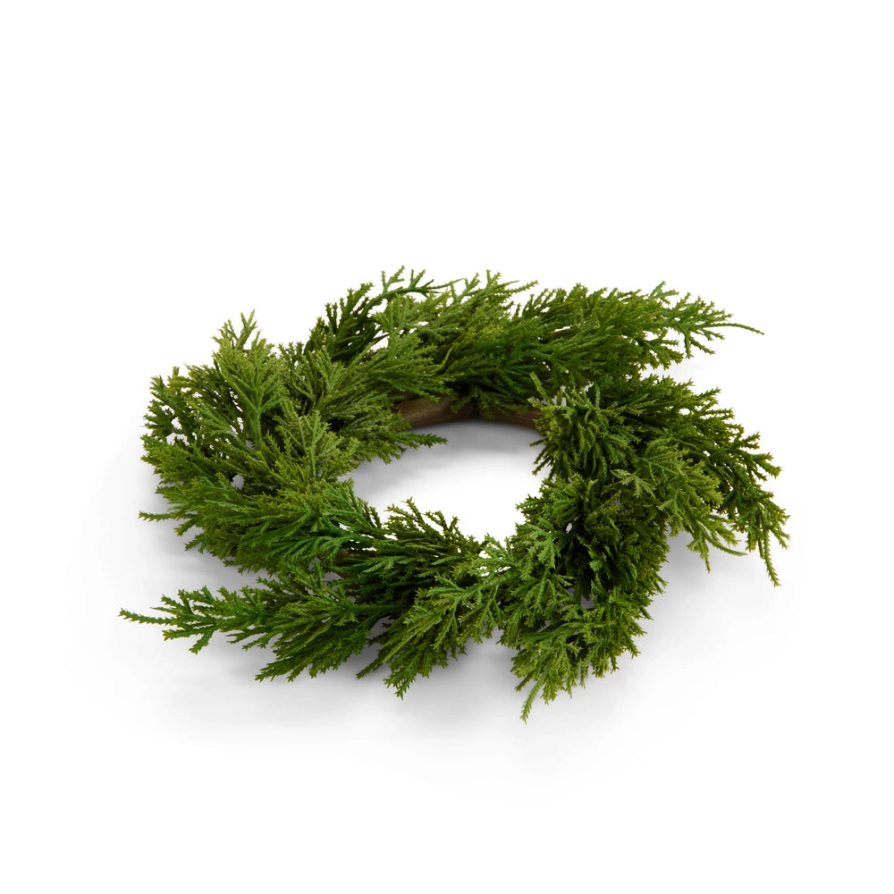 10" Cedar Mini Wreath Candle Ring
