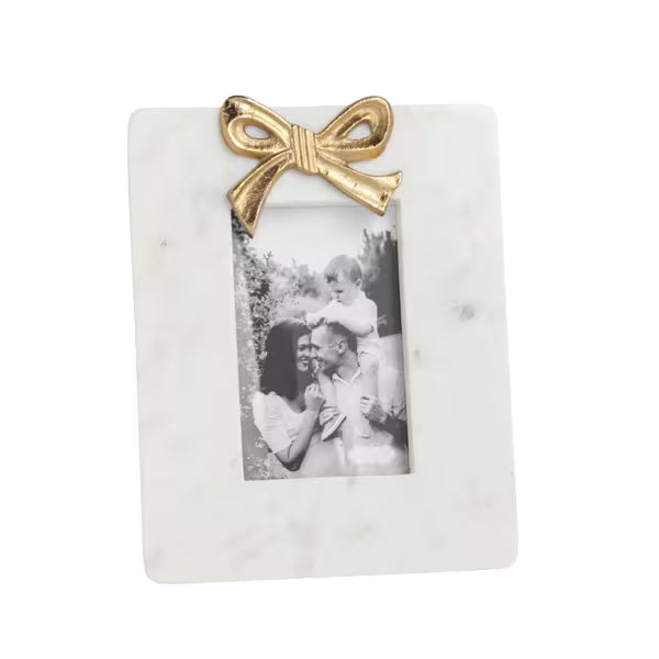 SMALL GOLD BOW MARBLE FRAME