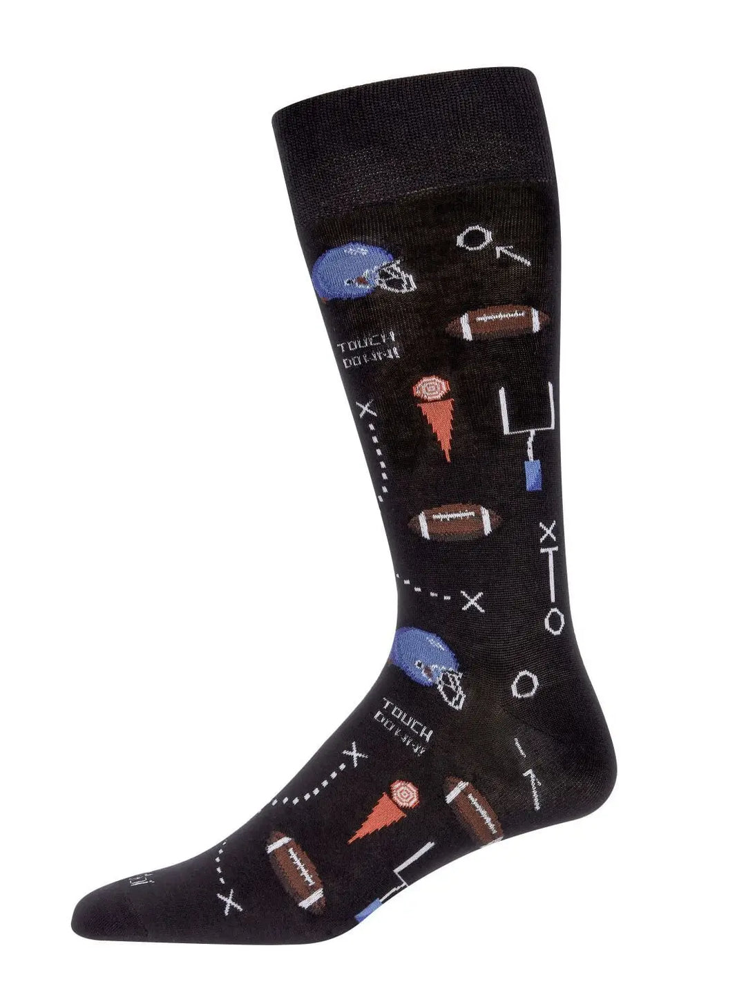 Memoi Ready For Some Football Bamboo Blend Men's Crew Socks