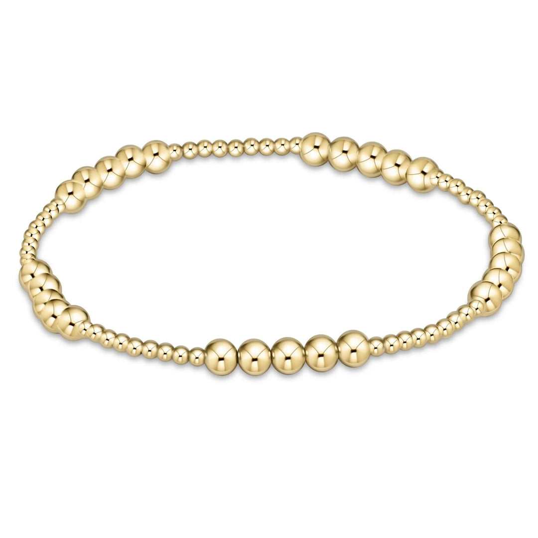 Classic Blissful Pattern Bead Bracelet - Gold